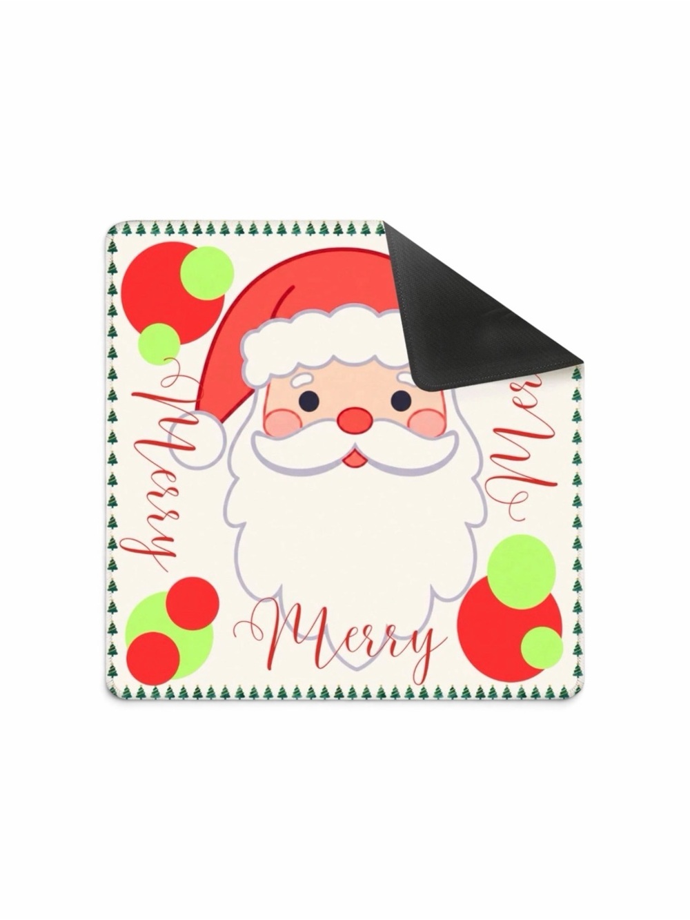 NEW Mahjong Mat Holiday Merry Christmas  Santa Claus Mat - Red and Bright Green
